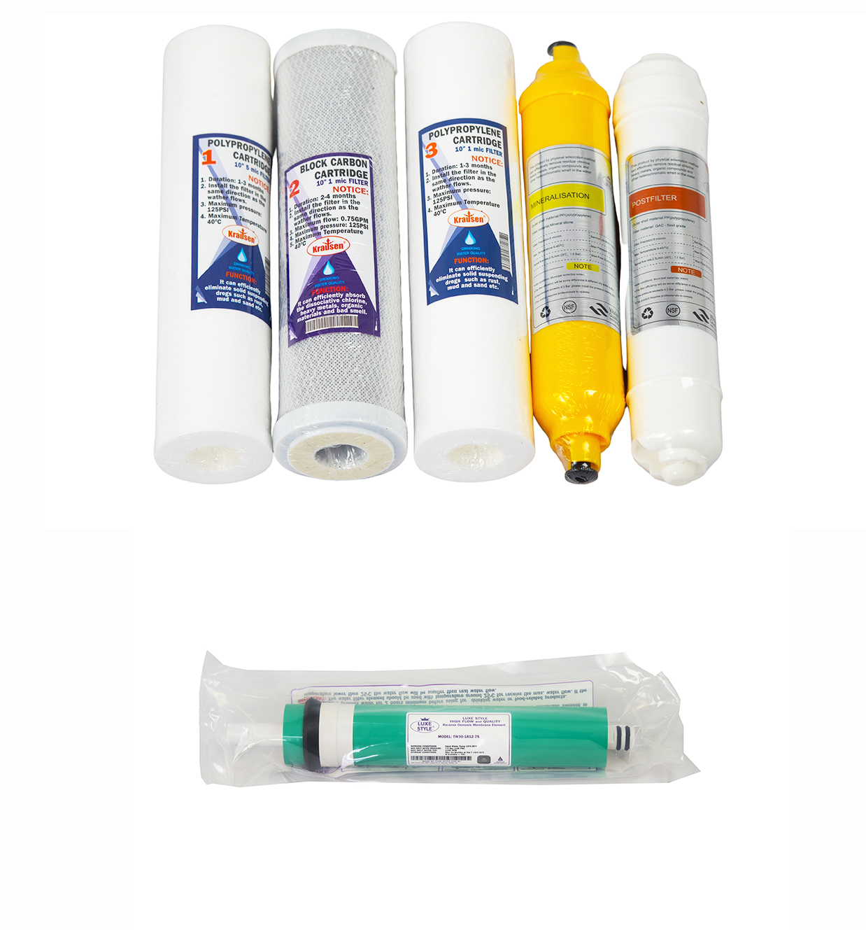 Consumabile Osmoza Inversa 1 set 5 cartuse de schimb osmoza inversa krausen 89 8910 1 16668065747777