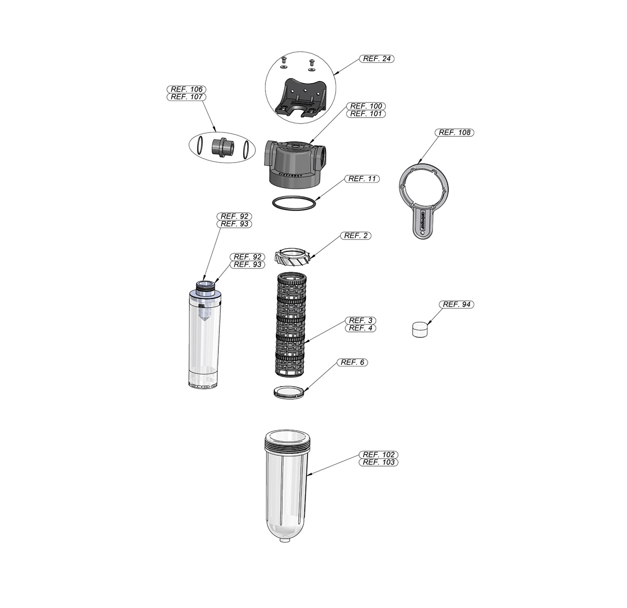 Filtru centrifugal cu carbune activ SL 240 TE-CTN 1″ 3 cintropur sl240 te ctn