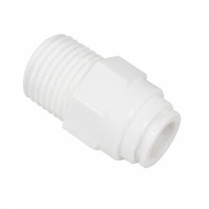 Conector plastic 1/4” conectare furtun pe o parte si 1/4” filet exterior pe cealalta parte