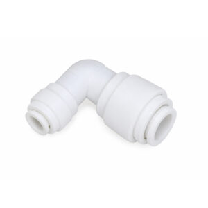 Cot conector plastic conectare furtun 1/4” pe o parte si 3/8” pe cealalta parte